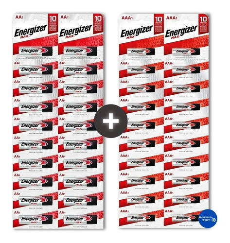 Pila Aa Aaa Energizer 20 Aa + 20 Aaa. Distribuidora