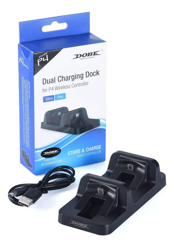 Base Cargador Control Joystick Ps4 Dual Dock Mando Ps4 Dobe