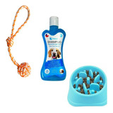 Kit Para Perro Shampoo Hipoalergenico+juguete Soga+comedero