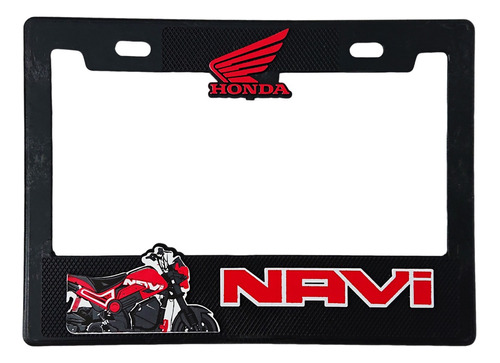 Portaplaca Honda Navi Rojo Para Moto C/relieve