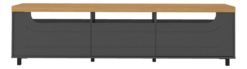 Mueble Para Tv 75 En Mpd 200cm Roble Y Grafito Color Gris Oscuro