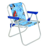 Cadeira Infantil Azul Hot Wheels Aluminio Praia Piscina Bel