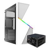 Gabinete Acteck Draco Gm450 500w Media Torre Rgb Cristal  Color Blanco