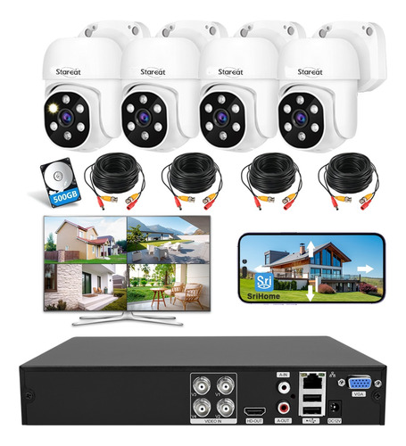 Starcat® Nvr Video Surveillance Kit With 4ptz+2mp Cameras