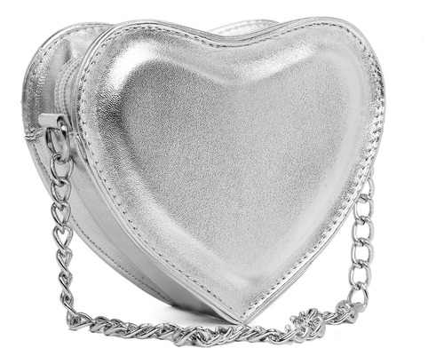 Bolsa Minibag Coração Feminina Metalizada Blogueira Estilosa