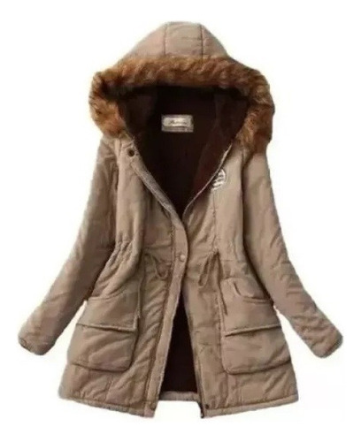 Abrigo Invierno Para Mujer Parka Térmica Con Capucha Gruesa