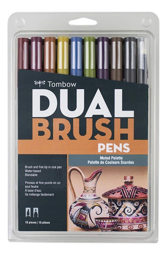 Marcadores Colores Marrones Punta 10pz Tombow Dual Brush