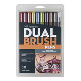 Marcadores Colores Marrones Punta 10pz Tombow Dual Brush