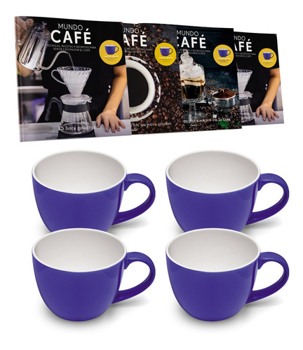 Colección Mundo Café Set Tazones De Porcelana X4 Volf