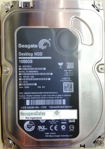 Seagate  St1000dm003-1er162 1tb Sata 3.5 -2380 Recuperodatos