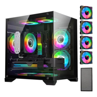 Gabinete Gamer Com 4 Fans Para Water Cooler Rgb Tampa Vidro
