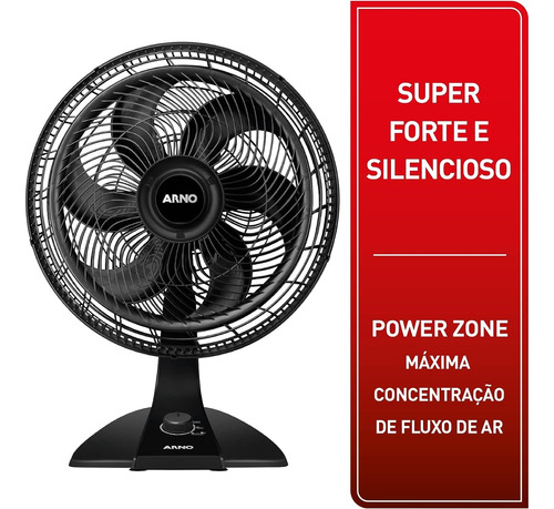 Ventilador Arno Mesa Turbo Force 2 Em 1 C/ 6 Pás 40 cm 110 v