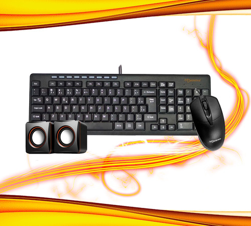 Kit Barato Completo Teclado + Mouse + Caixinha De Som Novo