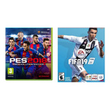 Kit Fifa 2019 + Pes 2018 Xbox360 Mídia Física Em Dvd