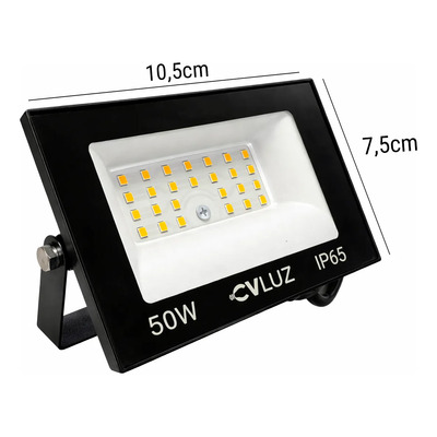 Reflector LED Exterior 50W Cvluz IP65 Negro Luz Fría Resistente al Agua | MercadoLibre