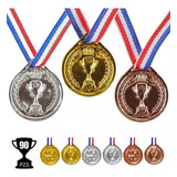 90pzs Medallas Deportivas De Oro/plata/bronce Trofeo