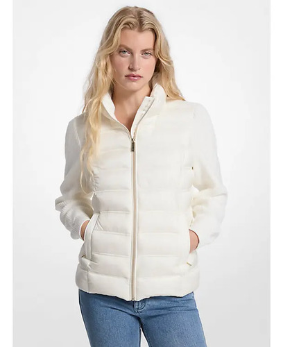 Chamarra Michael Kors Acolchada De Nylon Y Punto Original