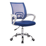 Silla De Oficina Exahome Ergonomica Azul Metalica Premium