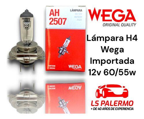 Lámpara H4 12v 60/55w P43t Premium Wega Auto Moto Camion