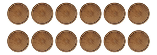 Set 12 Platos Tabla Algarrobo Madera 24 Cm Asado Reforzados