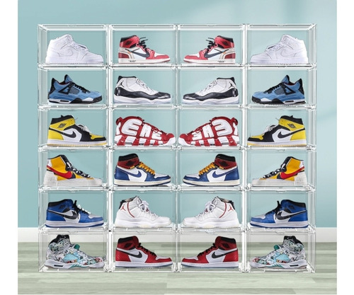 Set De 20 Cajas De Zapatos Apilables Premium Transparente