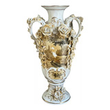 Jarrón Antiguo Porcelana Francesa Estilo Rococo Impecable