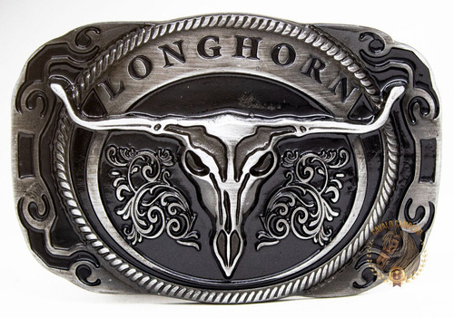 Fivela Country Longhorn Bull Especial Prateada Cowboy