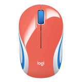 Mouse Inalámbrico Logitech M187 Coral Rojo 2.4ghz Dongle *