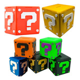 Alcancía Cubo Mario Bross 10x10 Cm Signo Pregunta