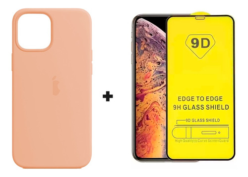 Funda Silicon Para/iPhone 12 Pro Max + Vidrio Templado 9d