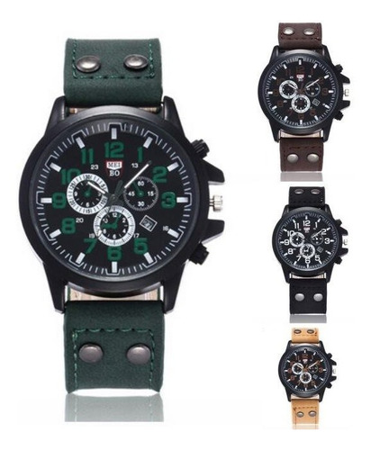 Lote De 10 Relojes Tipo Militar Sport Navy 4 Colores Quarzo