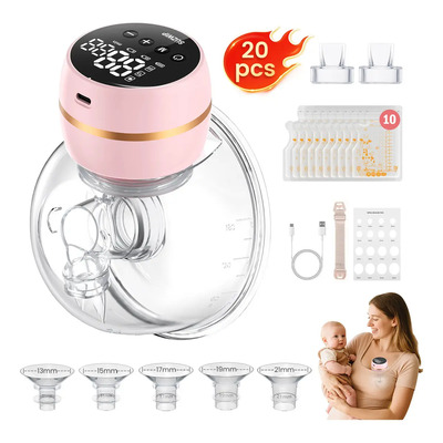 Extractor De Leche Eléctrico Portátil Manos Libre Silencioso, SUZWIP Kit Saca Leche Perfecto Con Batería De Mayor Duración Y Pantalla Led, 3 Modos Y 12 Niveles, Brida De 13, 15, 17, 19 Y 24 Mm, Rosa | MercadoLibre
