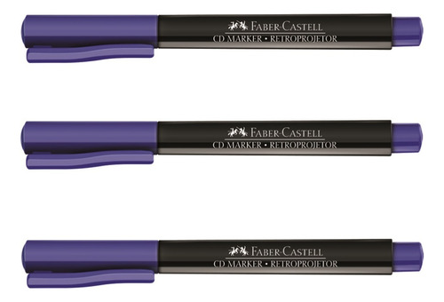 Marcador Caneta Retroprojetor Faber Castell 1.0mm Fina C/3un