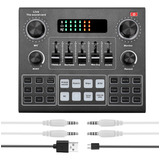 V9 Audio Audífono Usb Micrófono Webcast Tarjeta De Sonido E