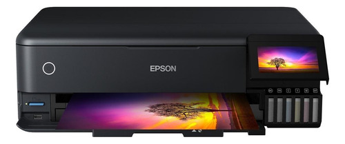 Impresora A Color Multifunción Epson Ecotank L8180 Con Wifi Negra 220v