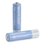 Pilha Recarregável Aaa Multilaser Cb051 - 2 Und 1000 Mah