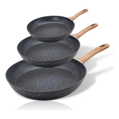 Batería De Cocina Juego De Sartenes 3 Piezas Juego De Sartenes Con Revestimiento Antiadherente 20\u002F24\u002F28cm Compatible Con Inducción | Meses sin interés
