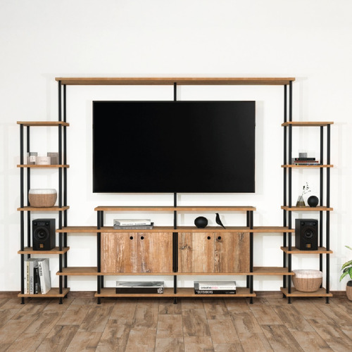 Mueble Rack  Para Tv  Lcd Led Industrial Moderno