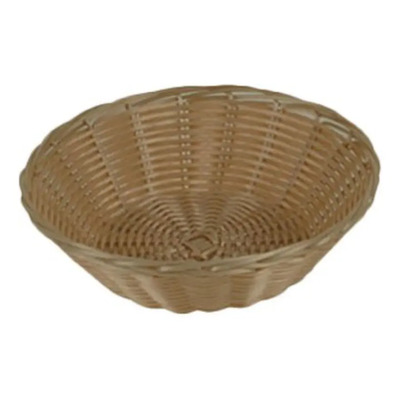 Canasta Cesta Recipiente Panera Panadera Redonda Plástico Caqui Lisa