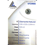 Diamante Natural Certificado 0.14ct