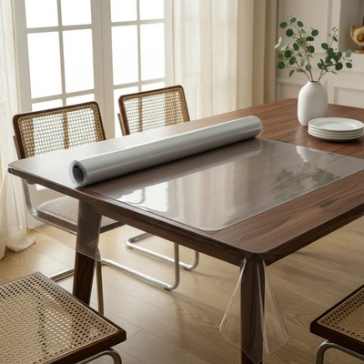 Mantel Protector De Mesa Transparente Pvc 100x200 Cm 15mm