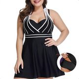 Tankini Cuello Colgante Traje Falda De Baño Tallas Grandes