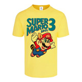 Playera Mario Bros 3 Mario Mapache Portada Nes Amarilla Md2
