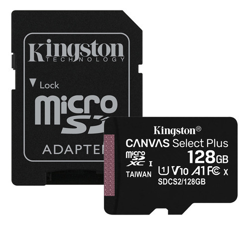 Tarjeta De Memoria Kingston Microsd Con Adap De 128 Gb Y 100 Mbps