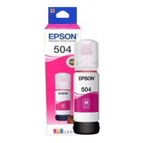 Botella De Tinta Epson T504 Magenta, 70ml Dye, T504320-al