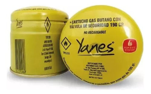 6 Cartucho De Gas Butano 190gr - Para Soplete - Yanes 