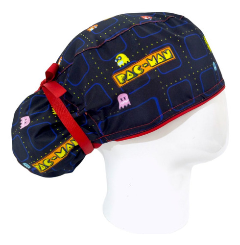 Gorro Quirúrgico Antifluido + Lanyard Juego Pac-man 