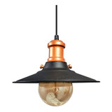 Lustre Industrial Moderno Nordic Preto E Cobre + Lampada G95