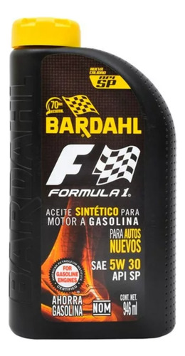 Aceite Para Motor Bardahl Formula 1 Sintético Sae 5w30 Sp