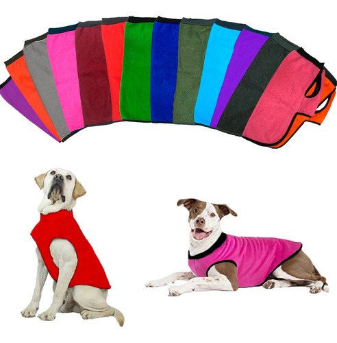 Ropa Poncho Polar Liso Abrigo Mascota Liso Talles Grandes